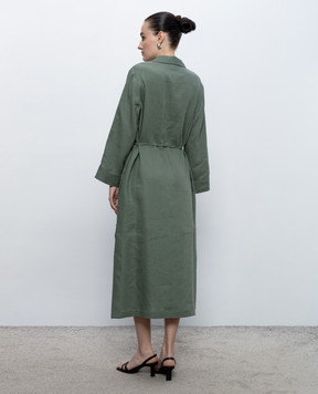 Peserico Green linen dress S02415A02647