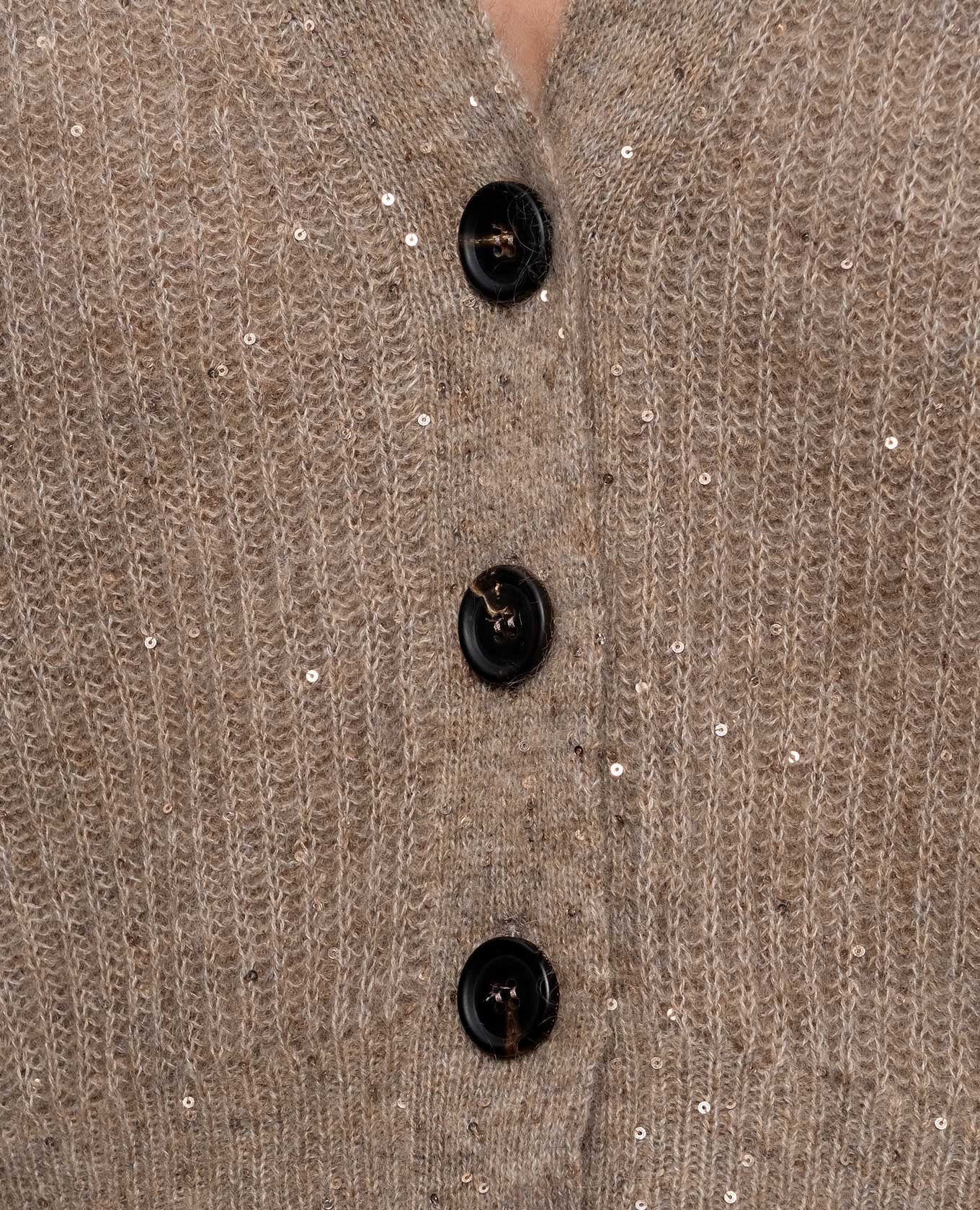 Brown wool cardigan with sequins Brunello Cucinelli 5