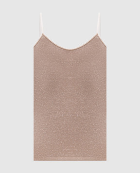Momoni Airelle beige top with lurex MOUN00356MO