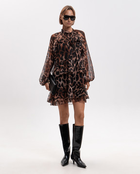 Twinset Leopard print dress with ruffles 262AP2212