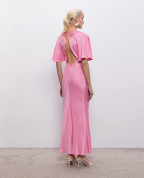 Twinset Pink maxi dress with lace 261TP212B
