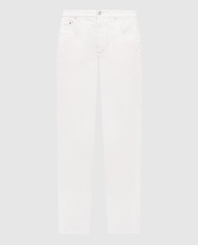 Brunello Cucinelli White jeans with logo patch M0H81P5847