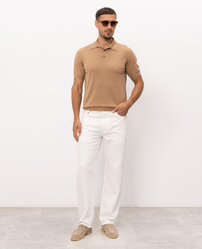 Enrico Mandelli Brown wool polo shirt 4K061A5646