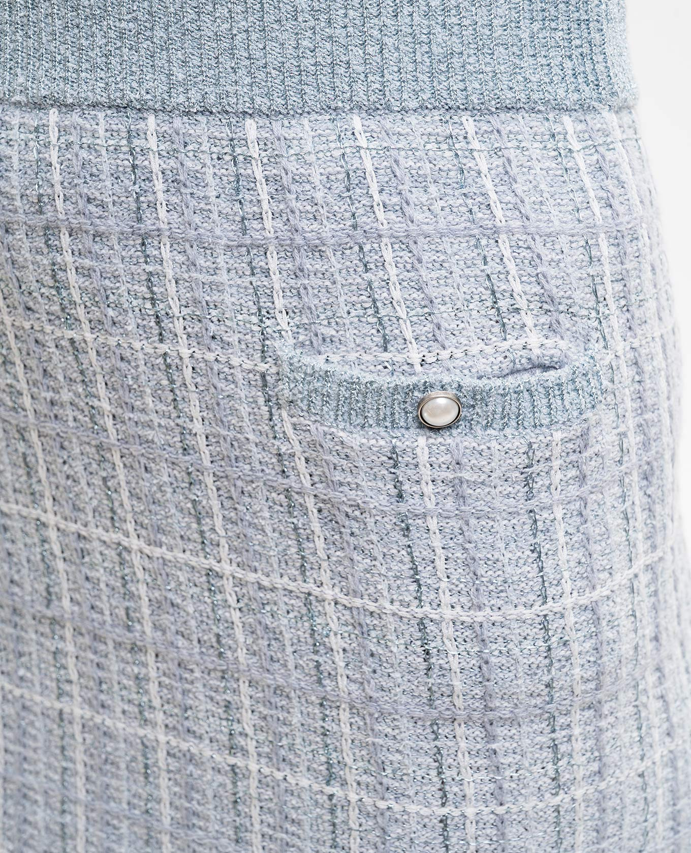 

Blue mini skirt with lurex Ballantyne, Light blue