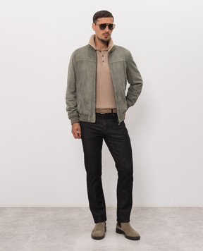 Canali Beige wool polo shirt MK02353C1123