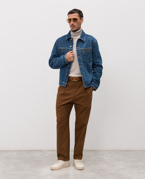 Valentino Brown pants with emblem 8V3RBO20ALS
