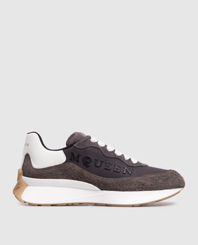 Alexander McQueen Grey combination sneakers with textured logo 841162WIAKC