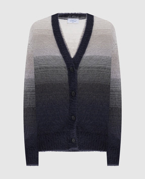 Off-White Grey wool cardigan with print 2HB04KF25KNI001