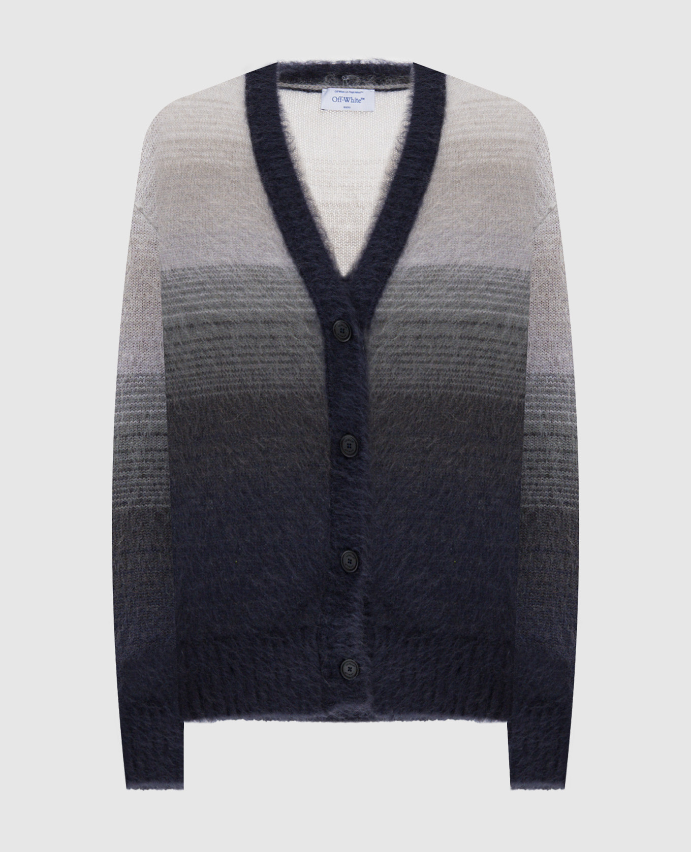 Grey wool cardigan with print Off-White