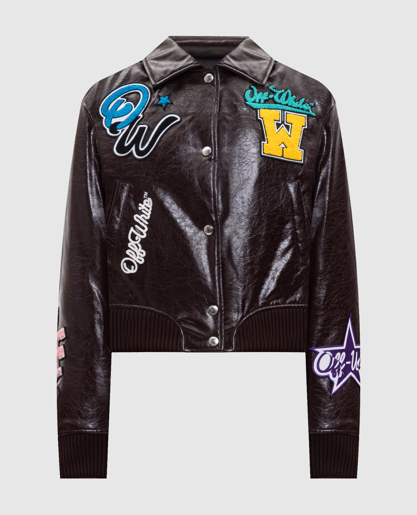 

Burgundy glossy jacket with logo Off-White