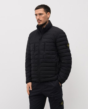 Stone Island Black down jacket with logo patch L1S154100106S0183