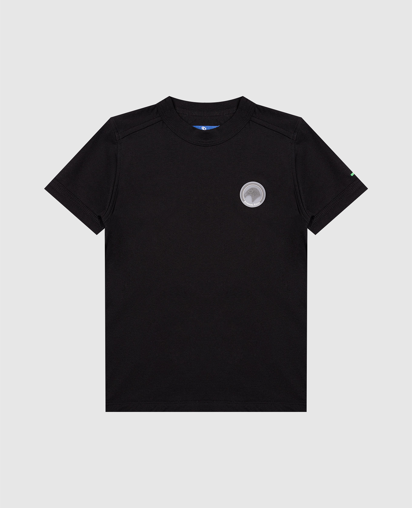 

Children's black T-shirt with logo patch Stefano Ricci