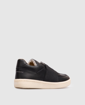 Maison Margiela MM6 Black leather sneakers with logo 839213135