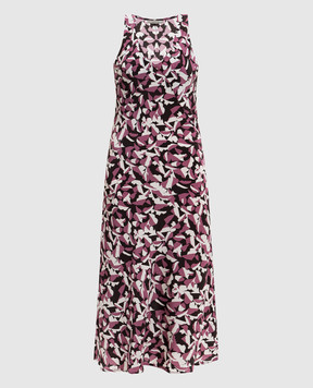 Asceno Pink printed silk dress D118F58C505