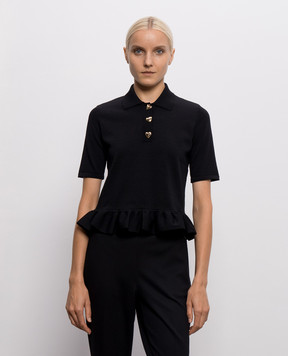 Twinset Black polo with ruffle 262TP3141