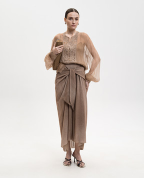 Ermanno Scervino Brown silk blouse D482K766CSRFWB