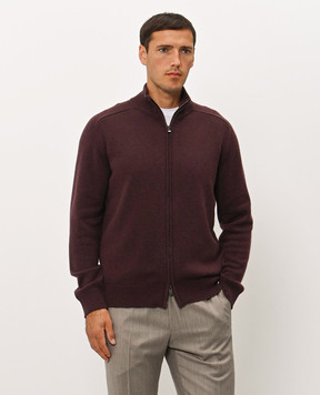 Agnona Burgundy cashmere cardigan K412U180K0713