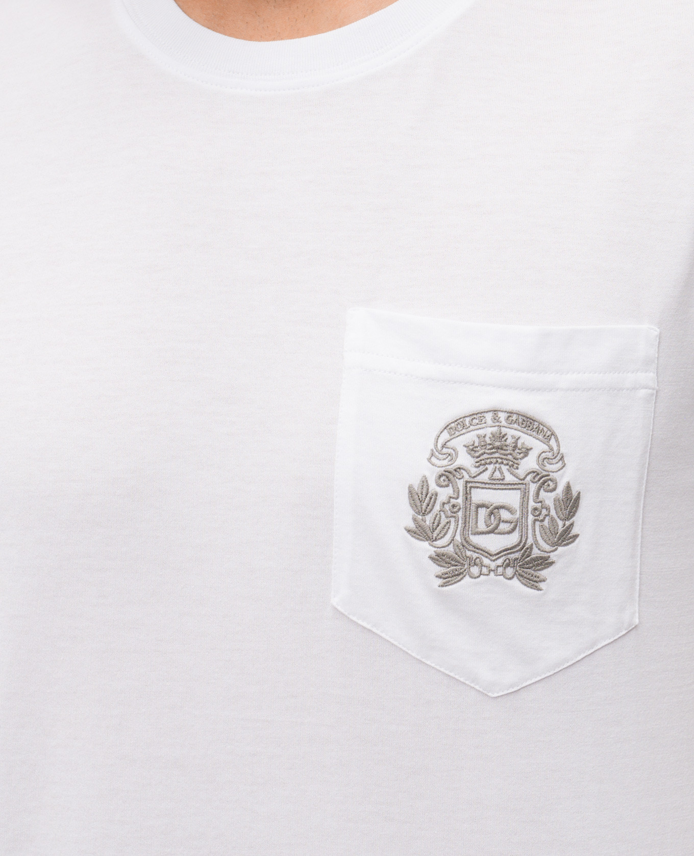 White T-shirt with logo embroidery Dolce&Gabbana 5