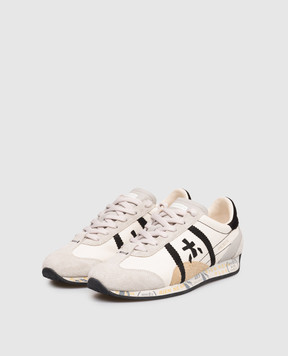 Premiata Jackyx ivory leather sneakers with logo patch JACKYX25D8222