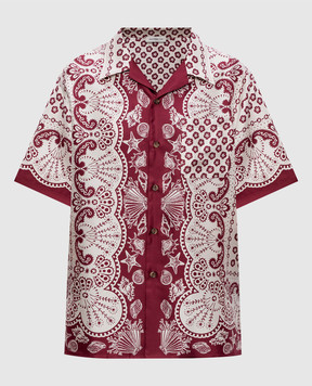 MANTERO 1902 Burgundy Leon silk blouse 0217A2811T0879H