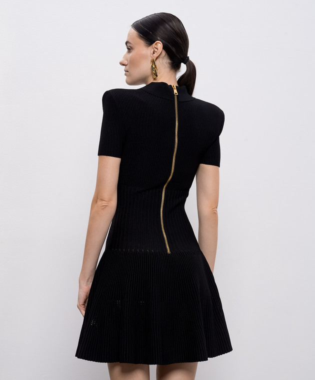 balmain black short dress Black Ballroom Dance Set with Lace Bodysuit & Chiffon Skirt – Diamond  Fashion SIA