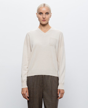 Peserico Ivory wool, silk and cashmere pullover A99204F12A9283