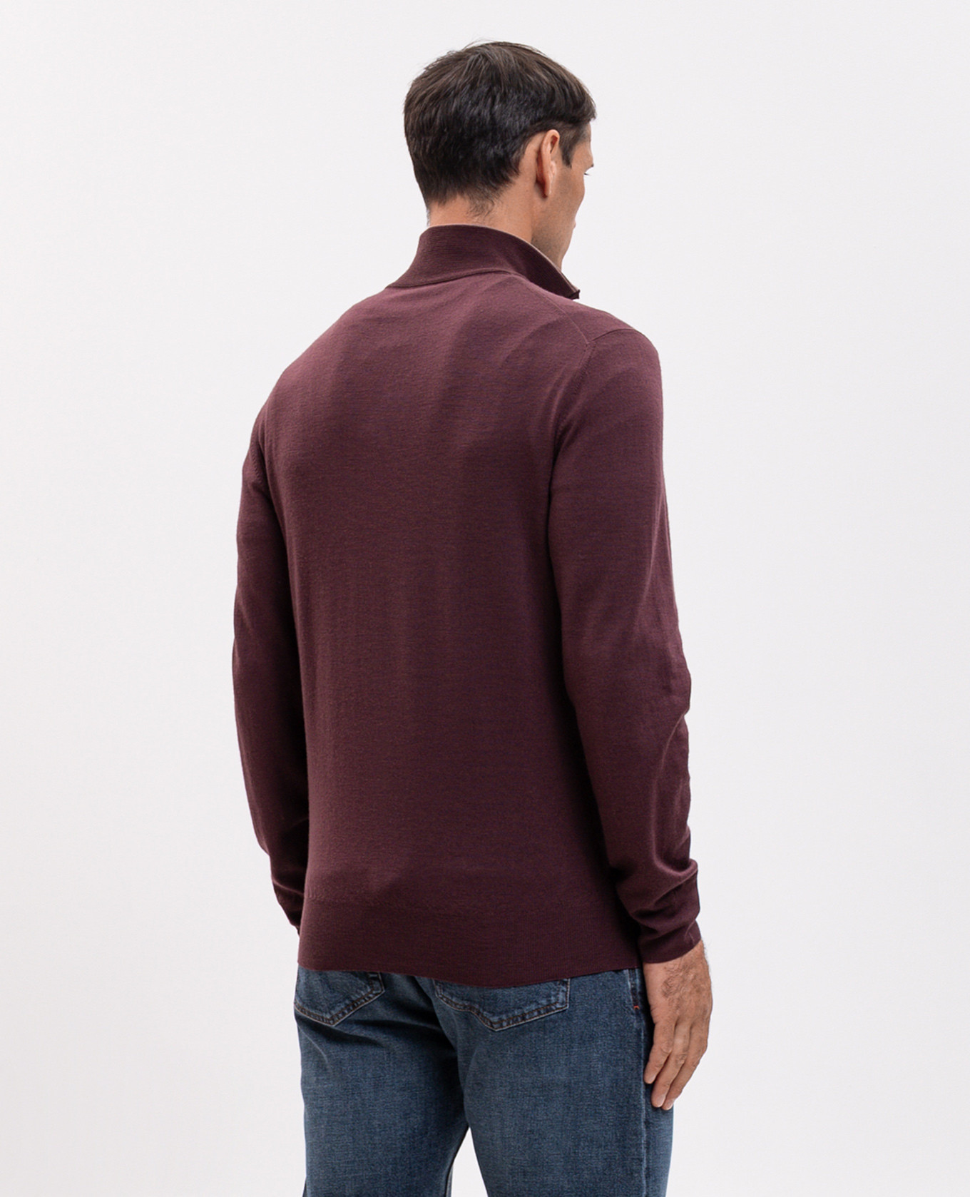 Burgundy wool jumper Canali 4