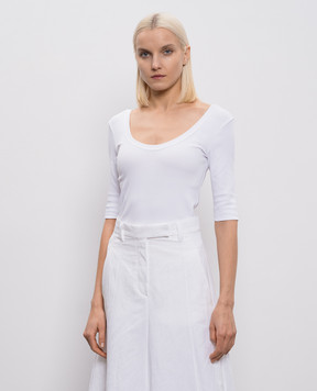 Brunello Cucinelli White ribbed top M0TC8FX220