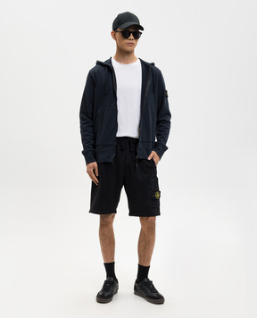 Stone Island Blue sports jacket with logo patch L1S156100061S0051