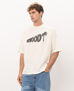 Palm Angels Sunset Blvd Palm T-shirt in ivory PAMAA003JR007