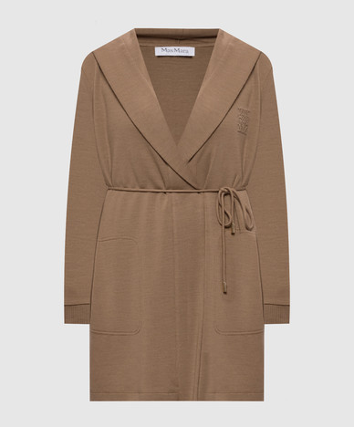 Brown LASER wool cardigan