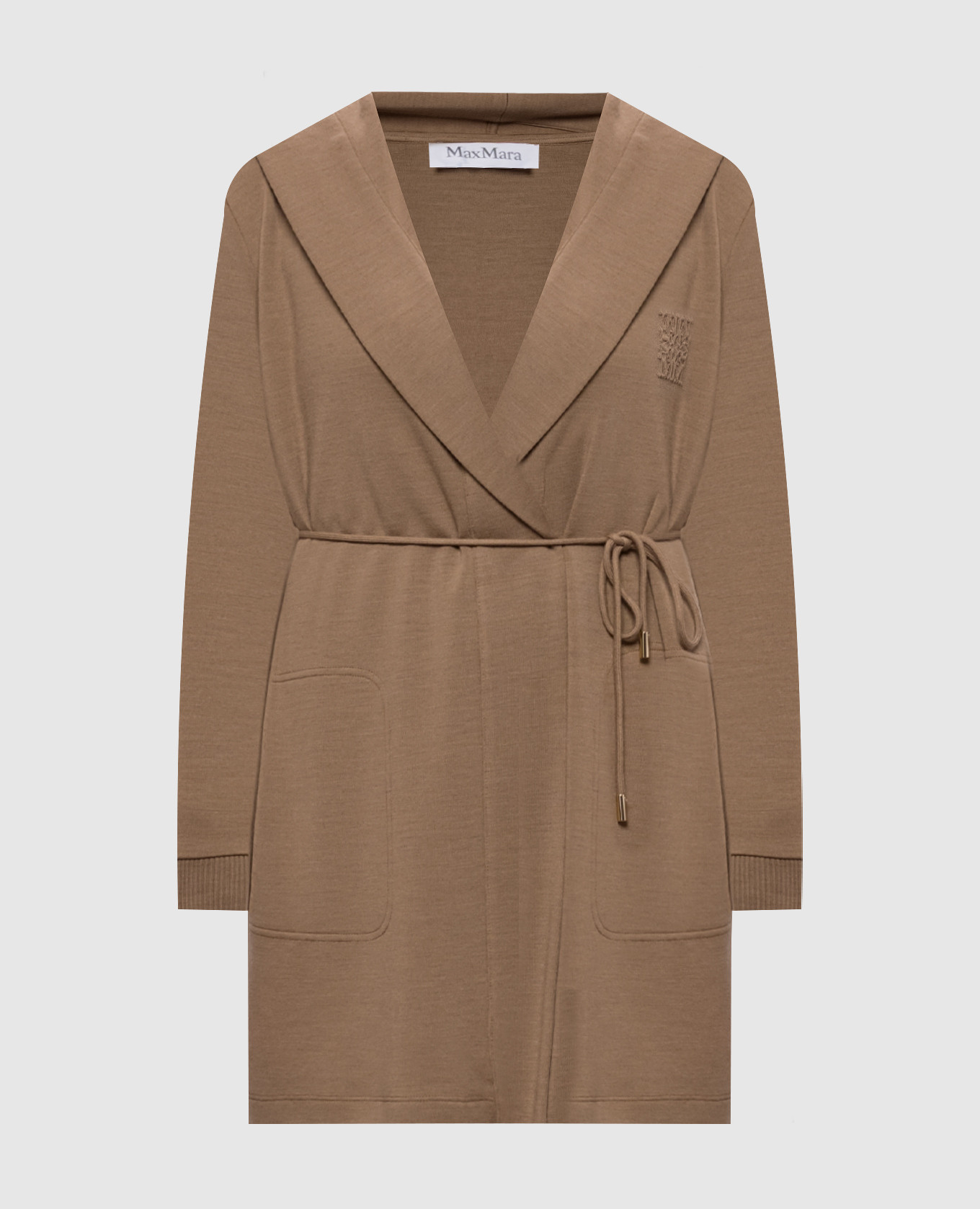 Brown LASER wool cardigan