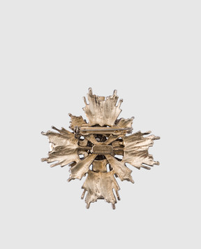 CelesteG Golden brooch with beads 2186