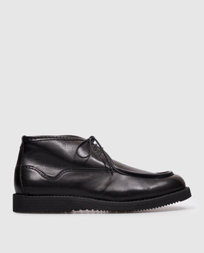 Pantanetti Black leather deserts with fur 20074MM