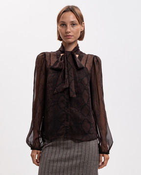 Twinset Brown python print blouse 262AP2210
