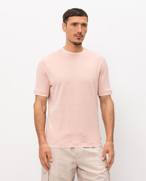 Brunello Cucinelli Pink linen t-shirt MW8357427