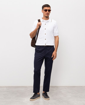 Peserico White ribbed shirt with short sleeves R59521F189173R