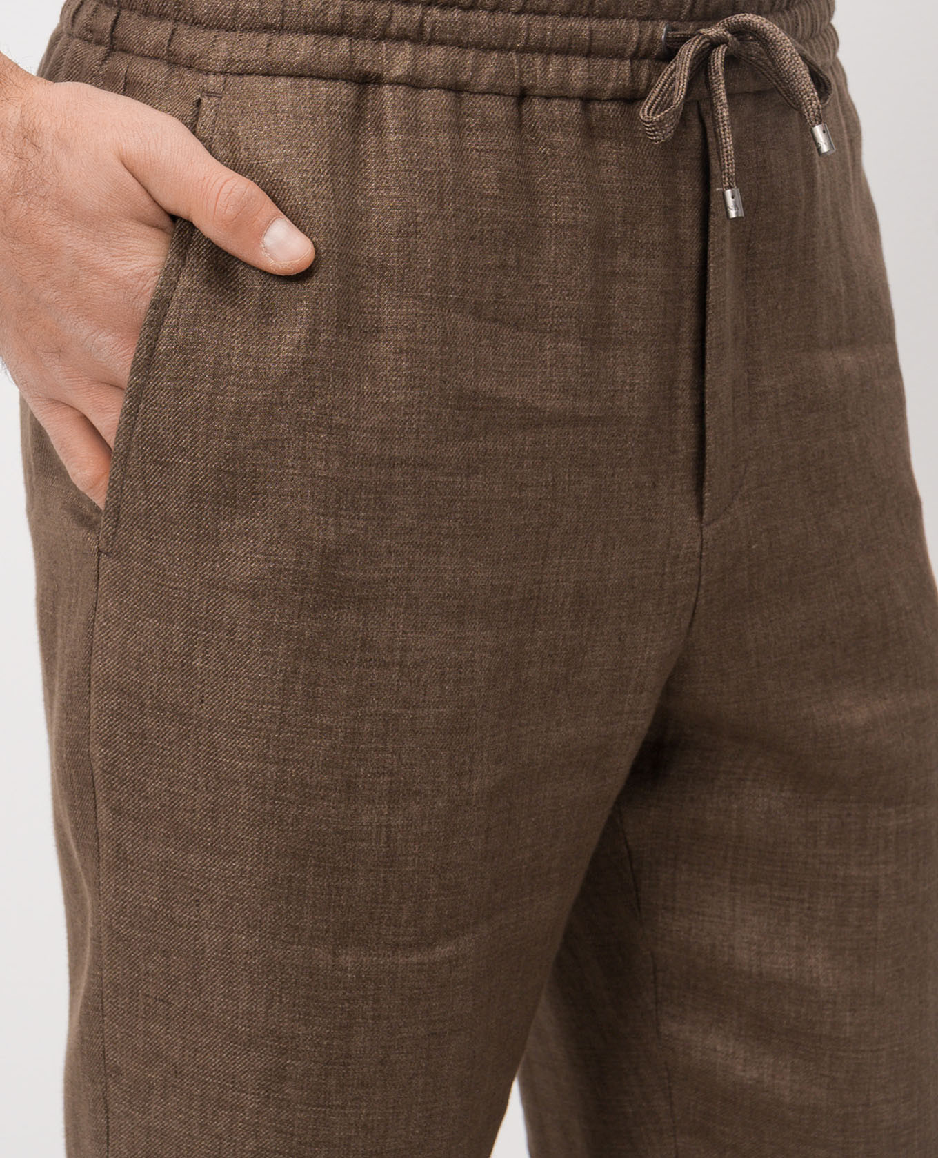 Brown linen pants Agnona 5