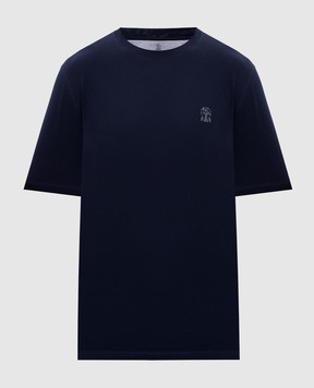 Brunello Cucinelli Blue T-shirt with logo print M0B138440