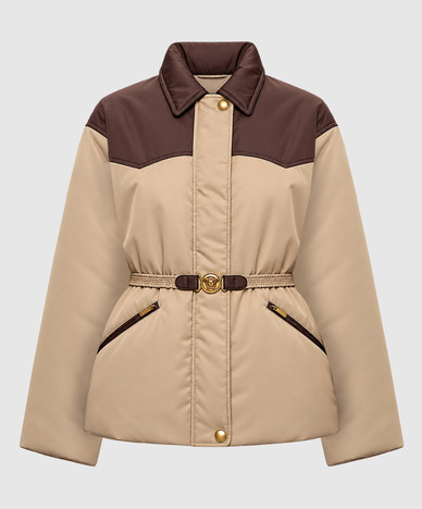 Beige jacket with belt