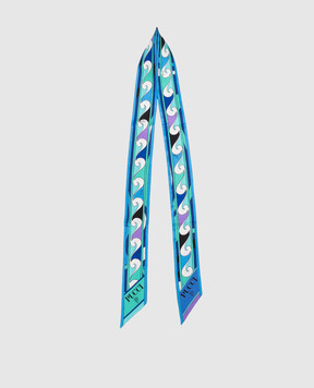 PUCCI Blue printed silk twill ribbon 6HGB236HC06