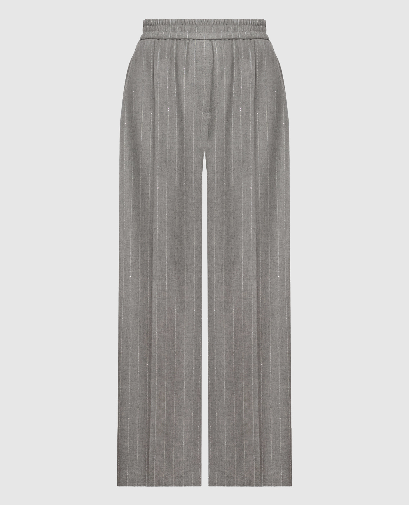 Gray striped wool pants