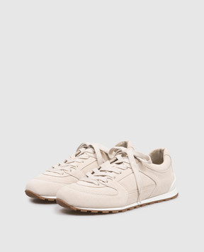 Brunello Cucinelli Beige suede sneakers MZSFG3231
