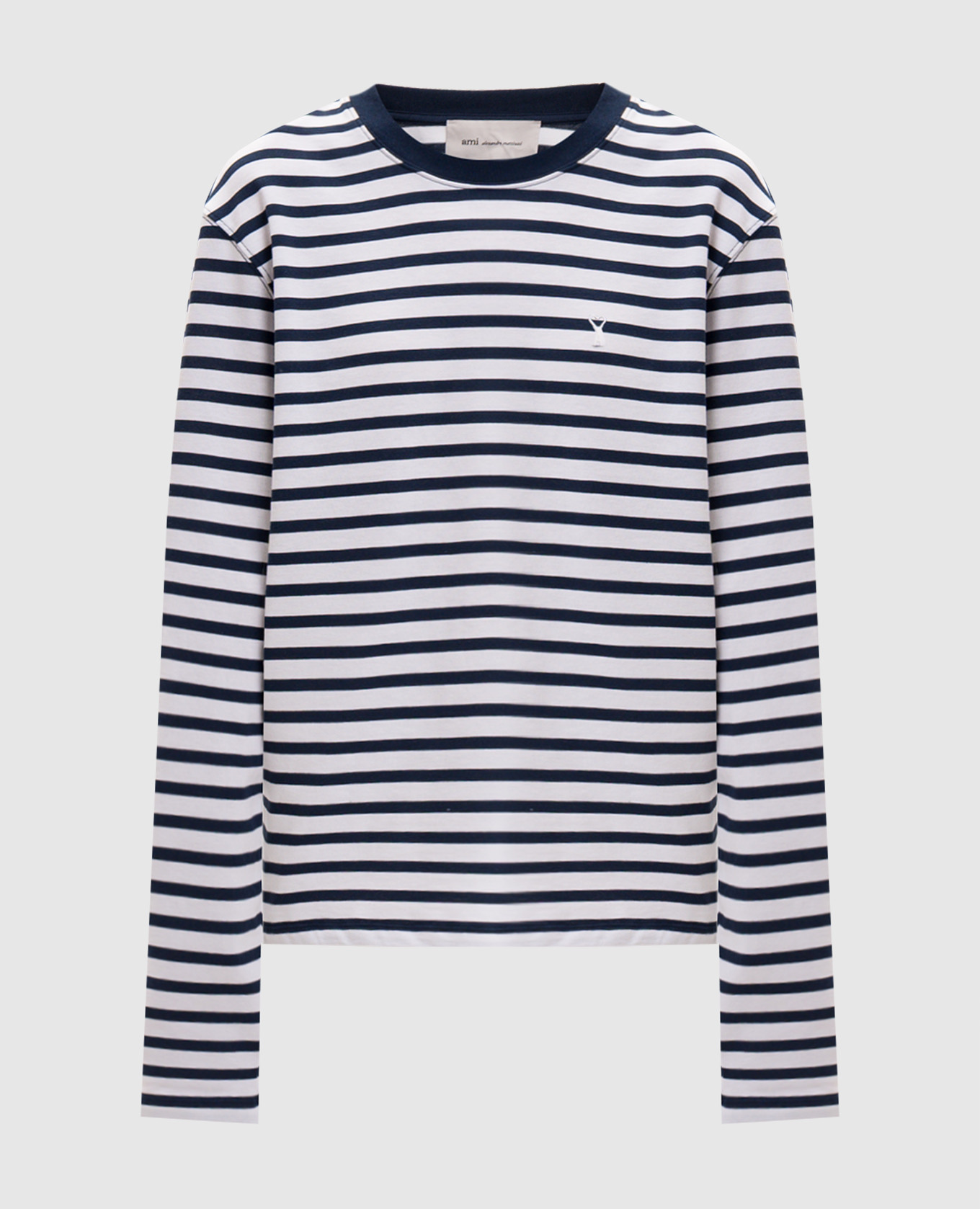 

White striped long-sleeve with embroidered emblem Ami Paris