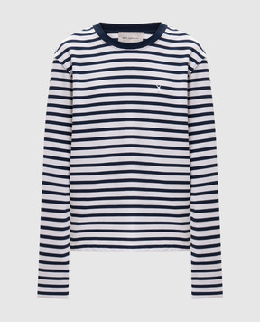 Ami Paris White striped long-sleeve with embroidered emblem UTS375JE0210
