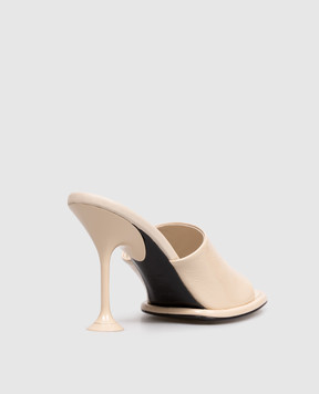 Sergio Rossi Orb beige patent leather mules B13590MMVV37