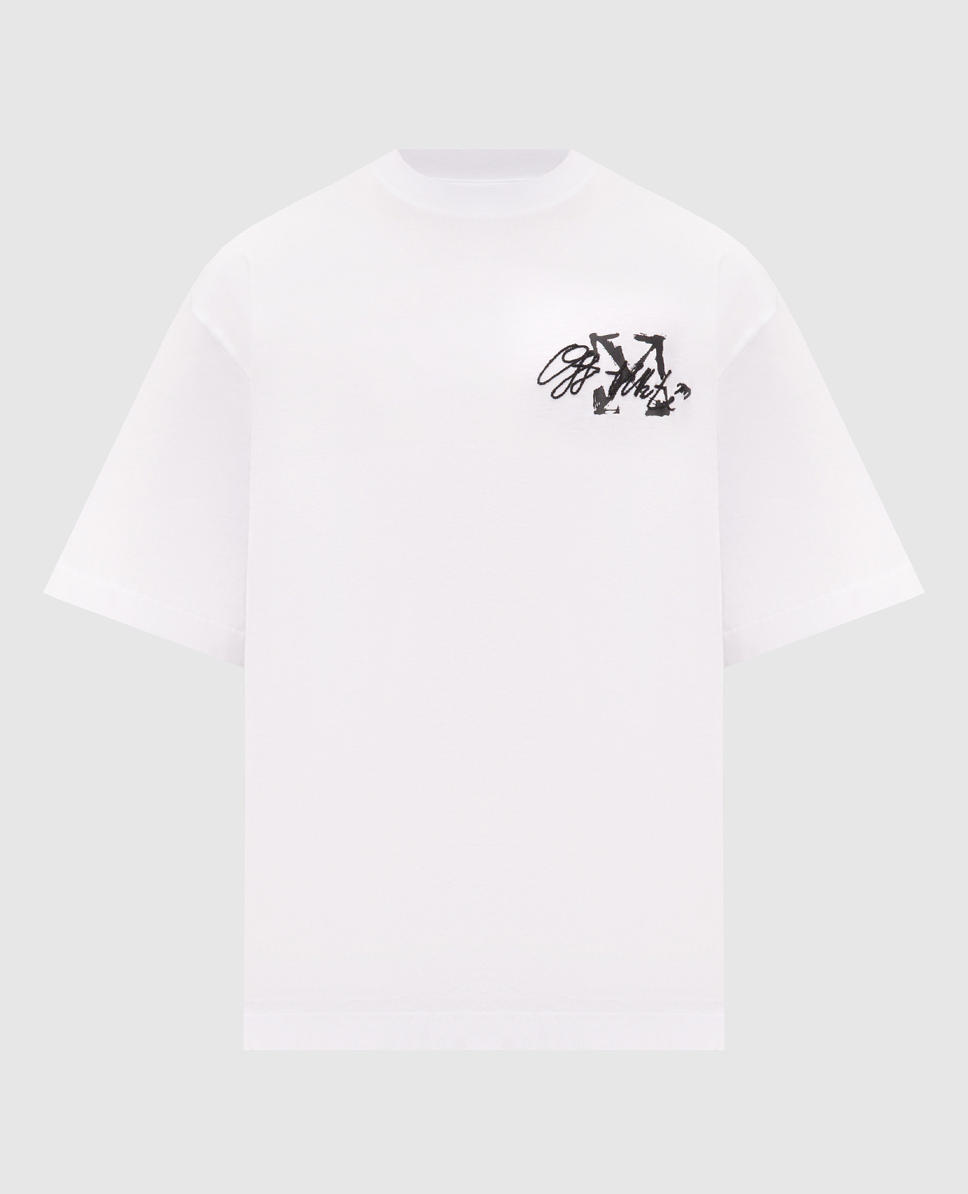White Stroke T-shirt with embroidered logo