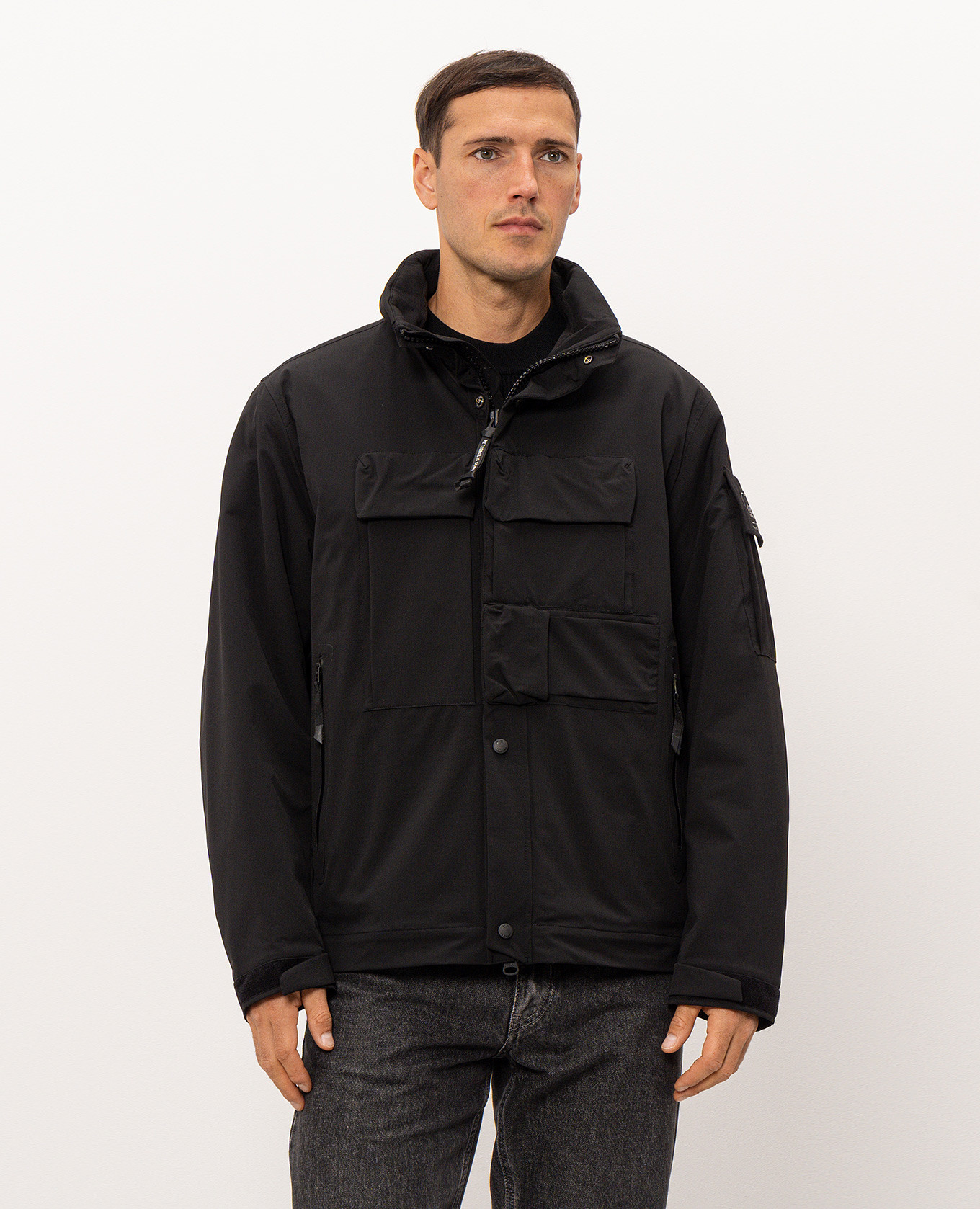 Black jacket with logo print C.P. Company Metropolis 3