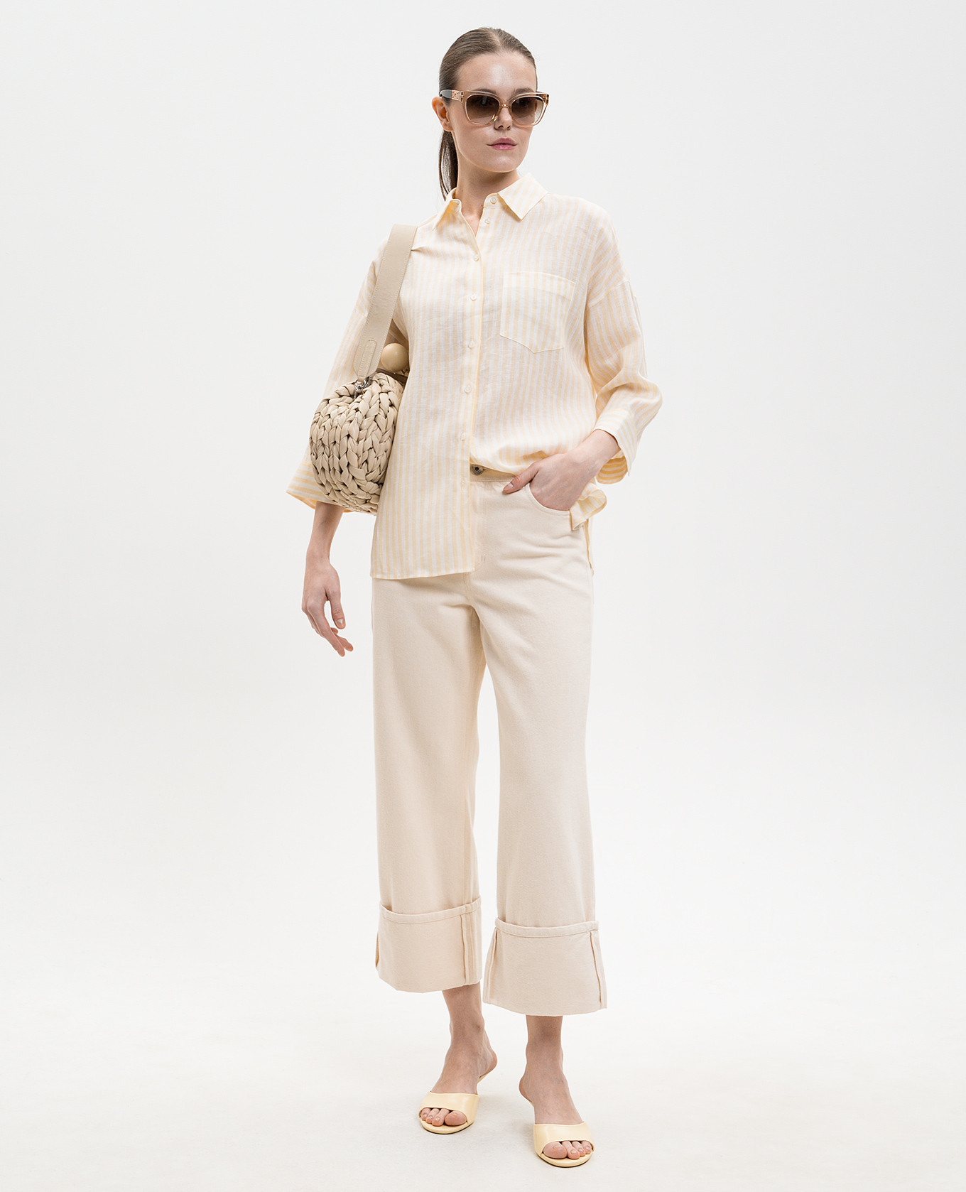 

Yellow PANETTO striped linen shirt Max Mara Weekend
