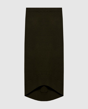 Victoria Beckham Green ribbed merino wool skirt 1426KSK007725A